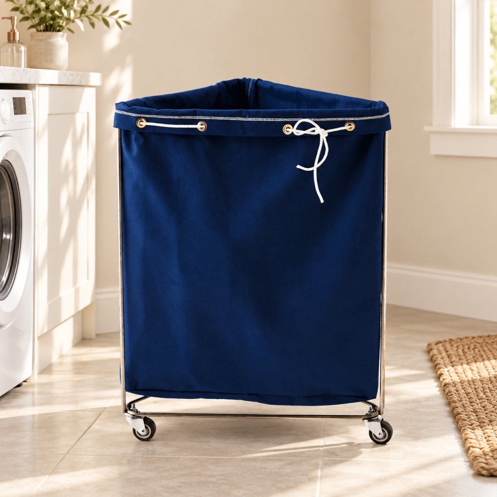 Triangle Canvas Elevated Laundry Basket - myhomestore.com.pk