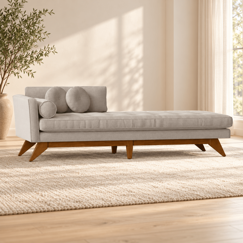 Tufted Left-Arm Chaise Square Arms Chaise Lounge - myhomestore.com.pk