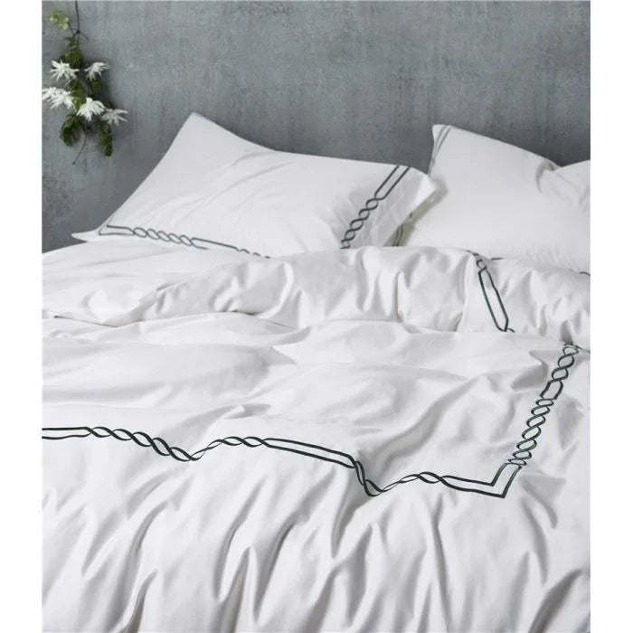 Two Lines Embroidery Duvet Set - myhomestore.com.pk