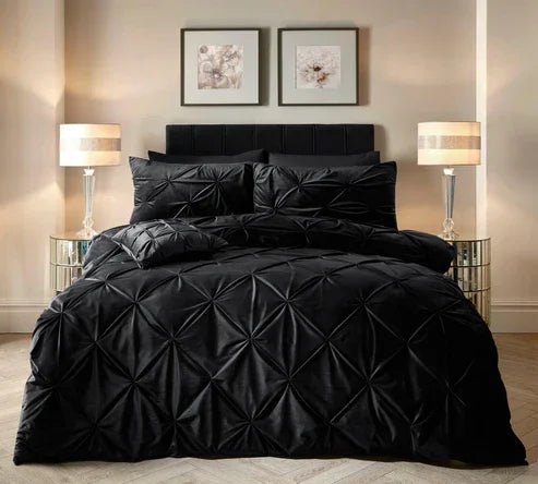 Velvet Pintuck Duvet Set - myhomestore.com.pk