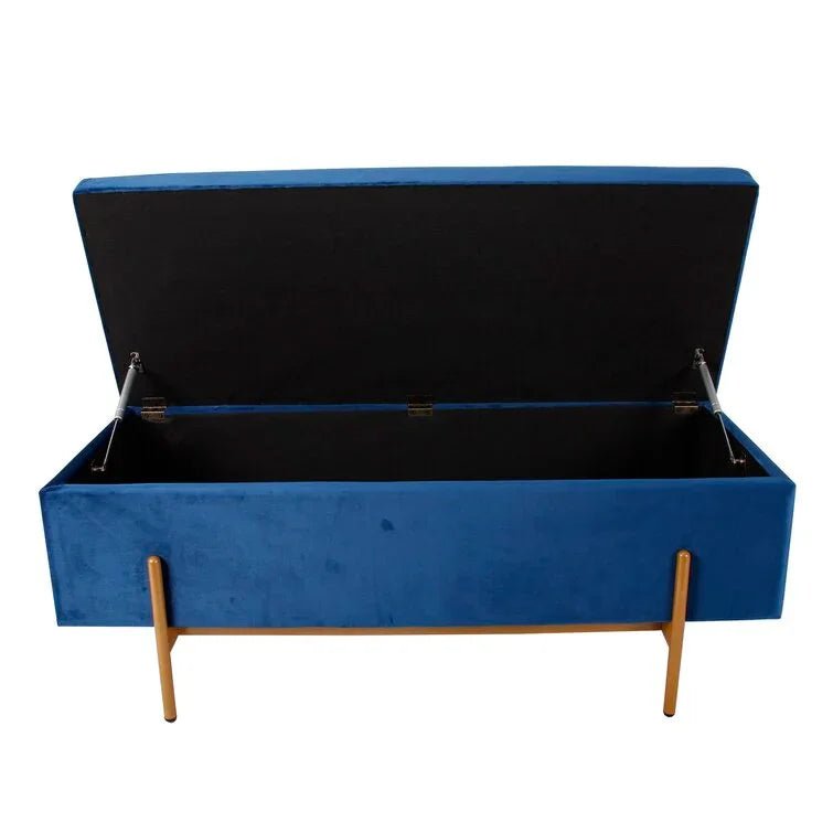 Velvet Rectangle Footstool Ottoman with Storage - myhomestore.com.pk