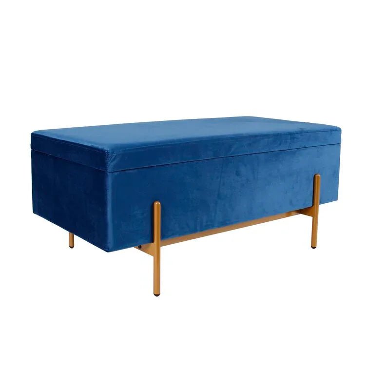 Velvet Rectangle Footstool Ottoman with Storage - myhomestore.com.pk