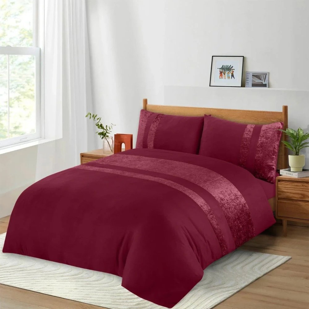 Velvet Stripe Duvet Set - myhomestore.com.pk