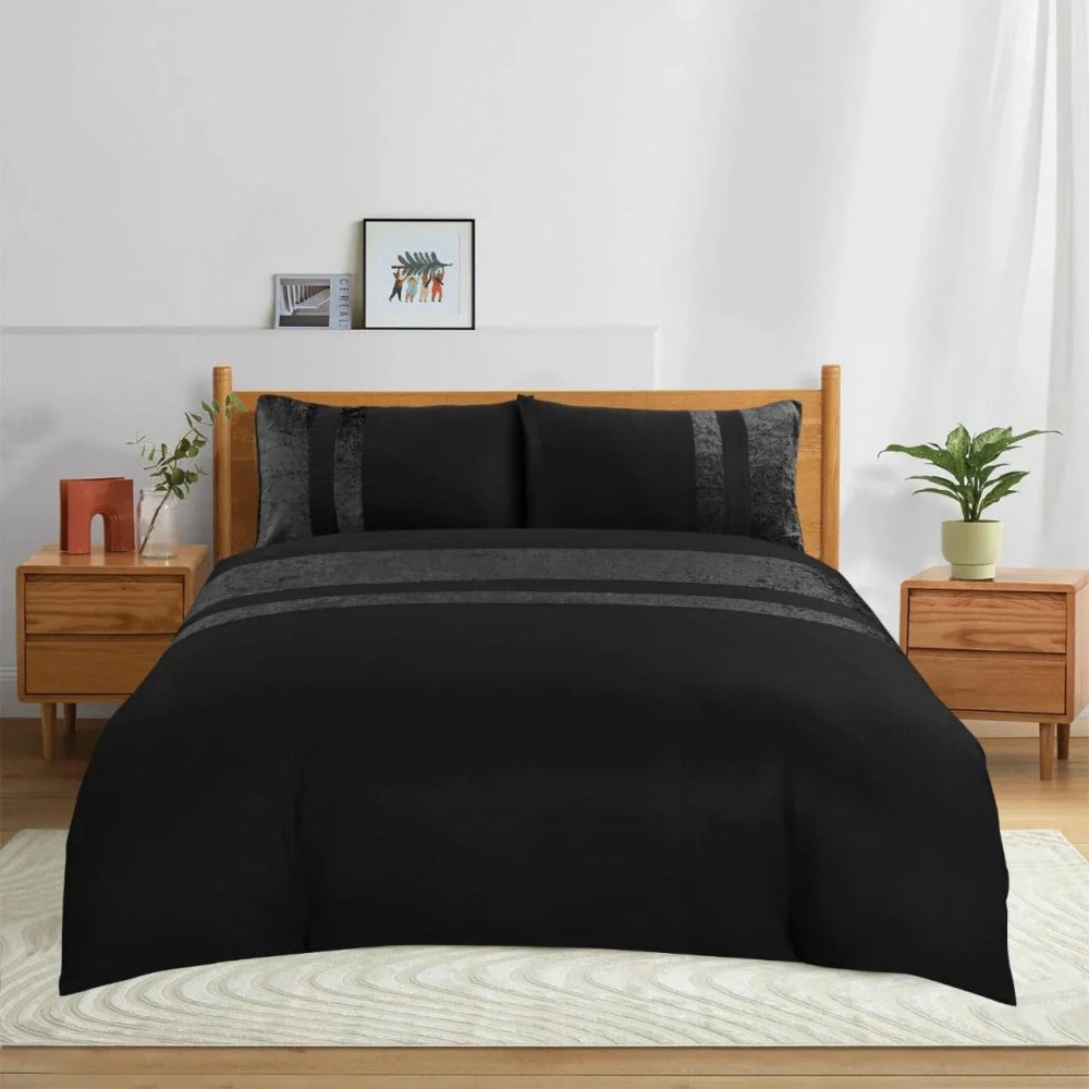 Velvet Stripe Duvet Set - myhomestore.com.pk