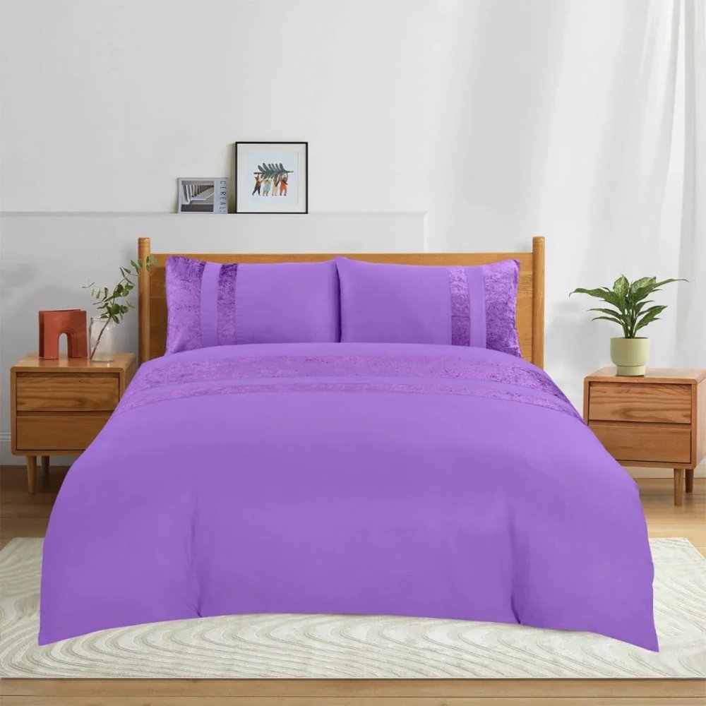 Velvet Stripe Duvet Set - myhomestore.com.pk