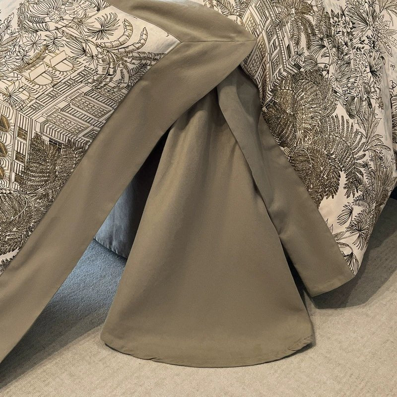 Vintage Oasis Landscape Duvet Set – Elegant Printed Luxury Bedding - myhomestore.com.pk