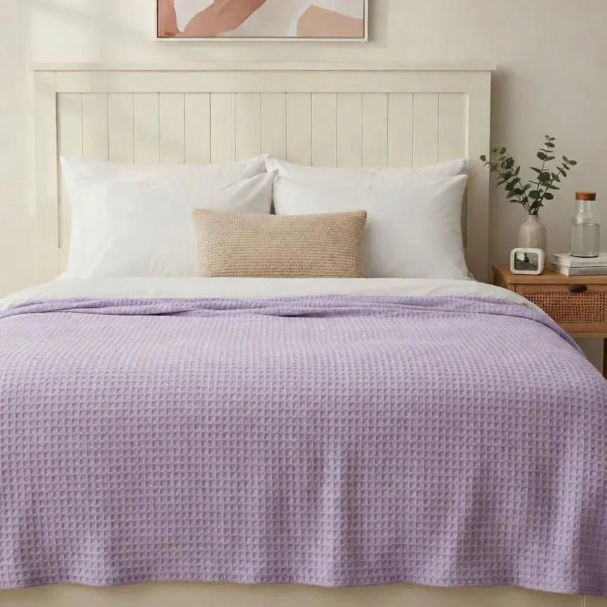 Viscose Cotton Thermals Blanket Pale lilac - myhomestore.com.pk