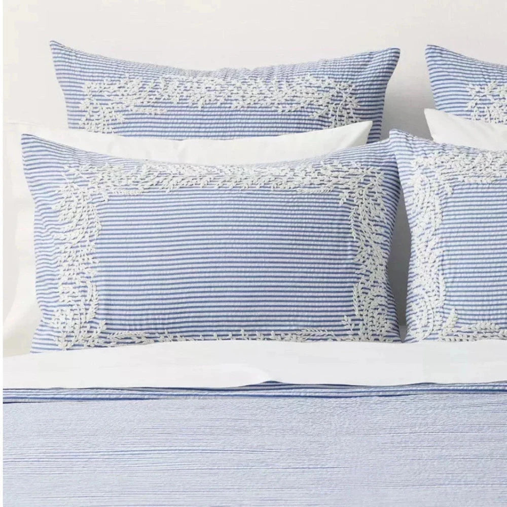 Westport French Blue Stripe Printed Duvet Set - myhomestore.com.pk