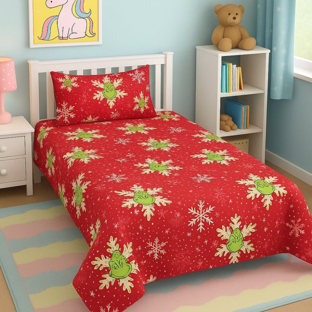 Whimsical Grinch Kids Bed - Sheet - myhomestore.com.pk