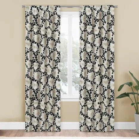 White Rose Printed Curtain - myhomestore.com.pk