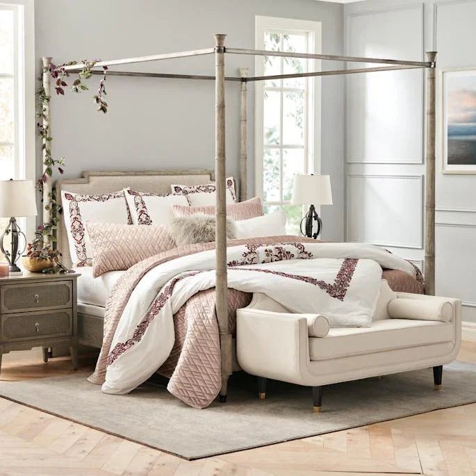 White With Maroon Royal Embroidery Duvet Set - myhomestore.com.pk