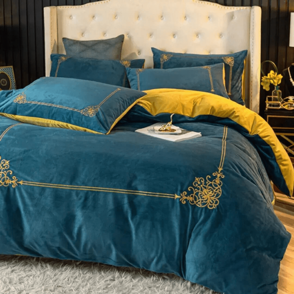 Winter Thick Coral Velvet Duvet Set - myhomestore.com.pk