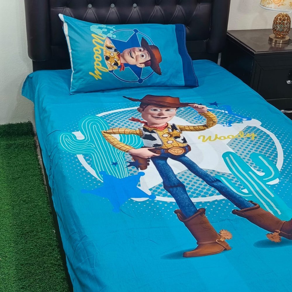 Woody Toy Story Blue Kids Sheet - Set - myhomestore.com.pk