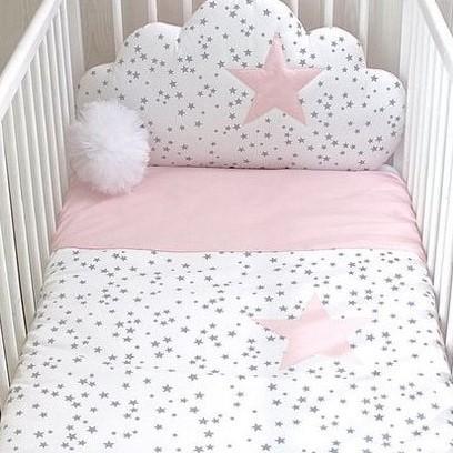 Pink & White Twinkle Baby Cot Set - myhomestore.com.pk