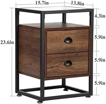 2 - Drawer Modern End Table Side Table - myhomestore.com.pk