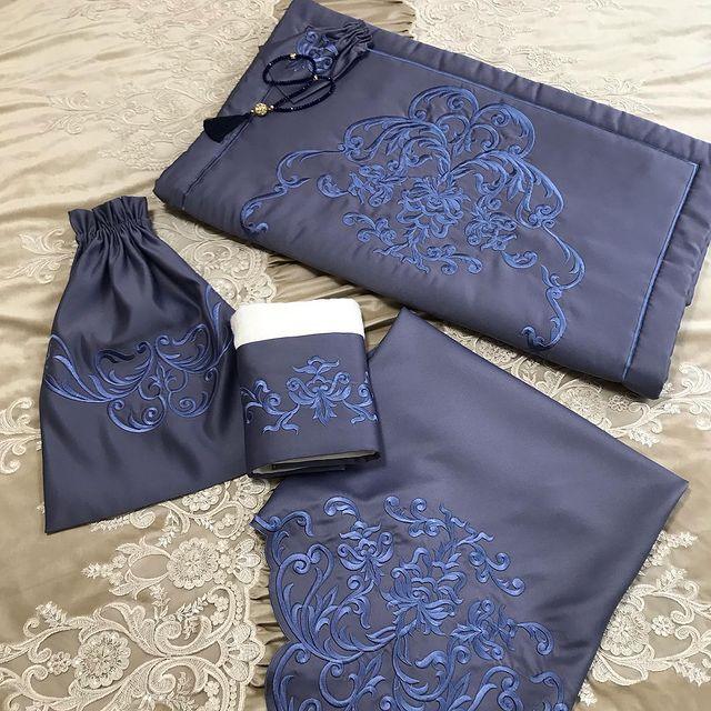 Elegant Embroidered Prayer Mat Set (3 piece set) - myhomestore.com.pk