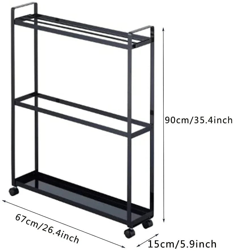 3 - Tier Freestanding Multipurpose Holder with Heavy Duty Metal Shelving - myhomestore.com.pk