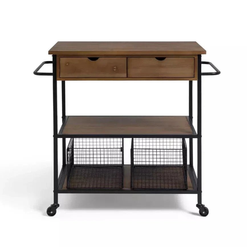 3 Tier Metal Trolley and Wood Kitchen Trolley - myhomestore.com.pk