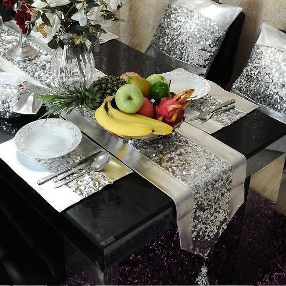 Table Runner (Silver Grey) - myhomestore.com.pk