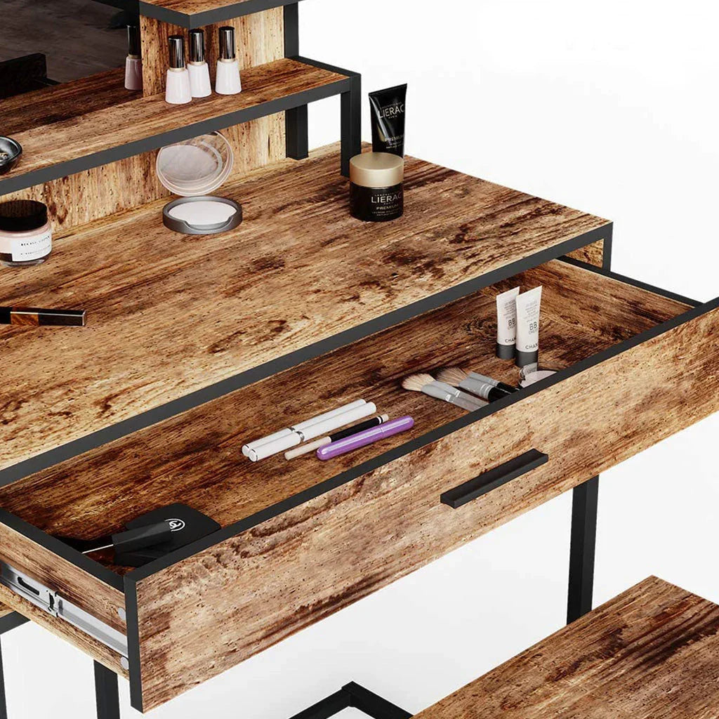 Dressing Table, Hairdressing Table, Make-up Table, Metal Frame - myhomestore.com.pk