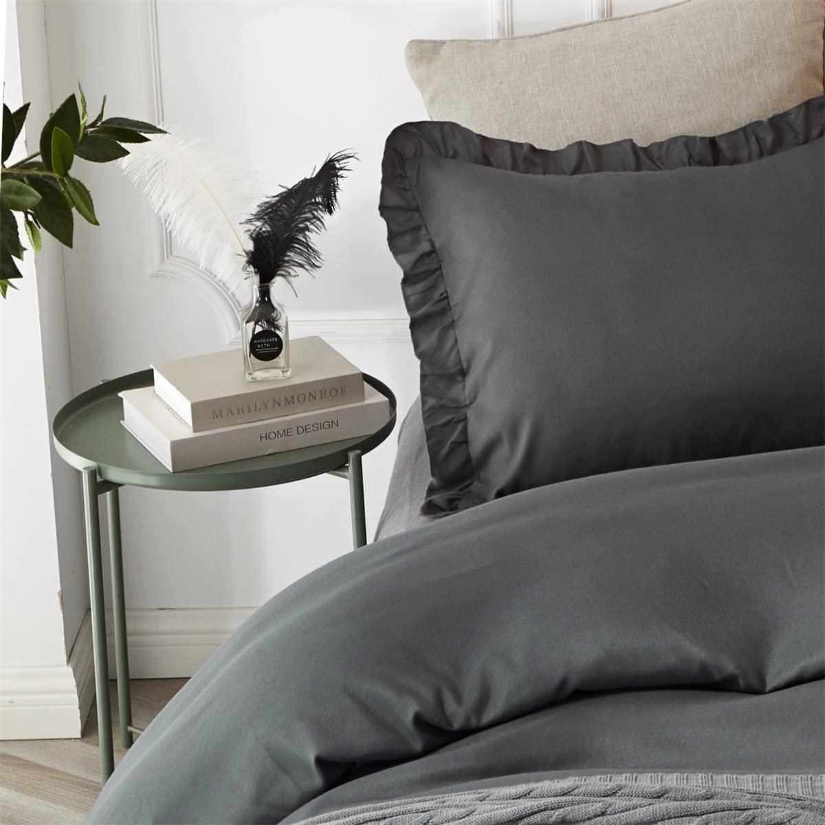 Lotus Leaf Duvet Cover (Charcoal) - myhomestore.com.pk