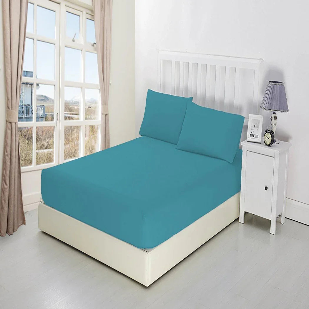 Fitted sheet Teal - myhomestore.com.pk