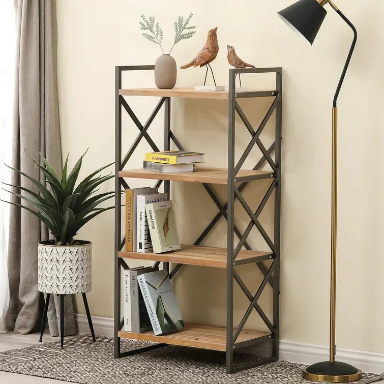 Carncoagh 54.3'' H x 24'' W Iron Etagere Bookcase - myhomestore.com.pk