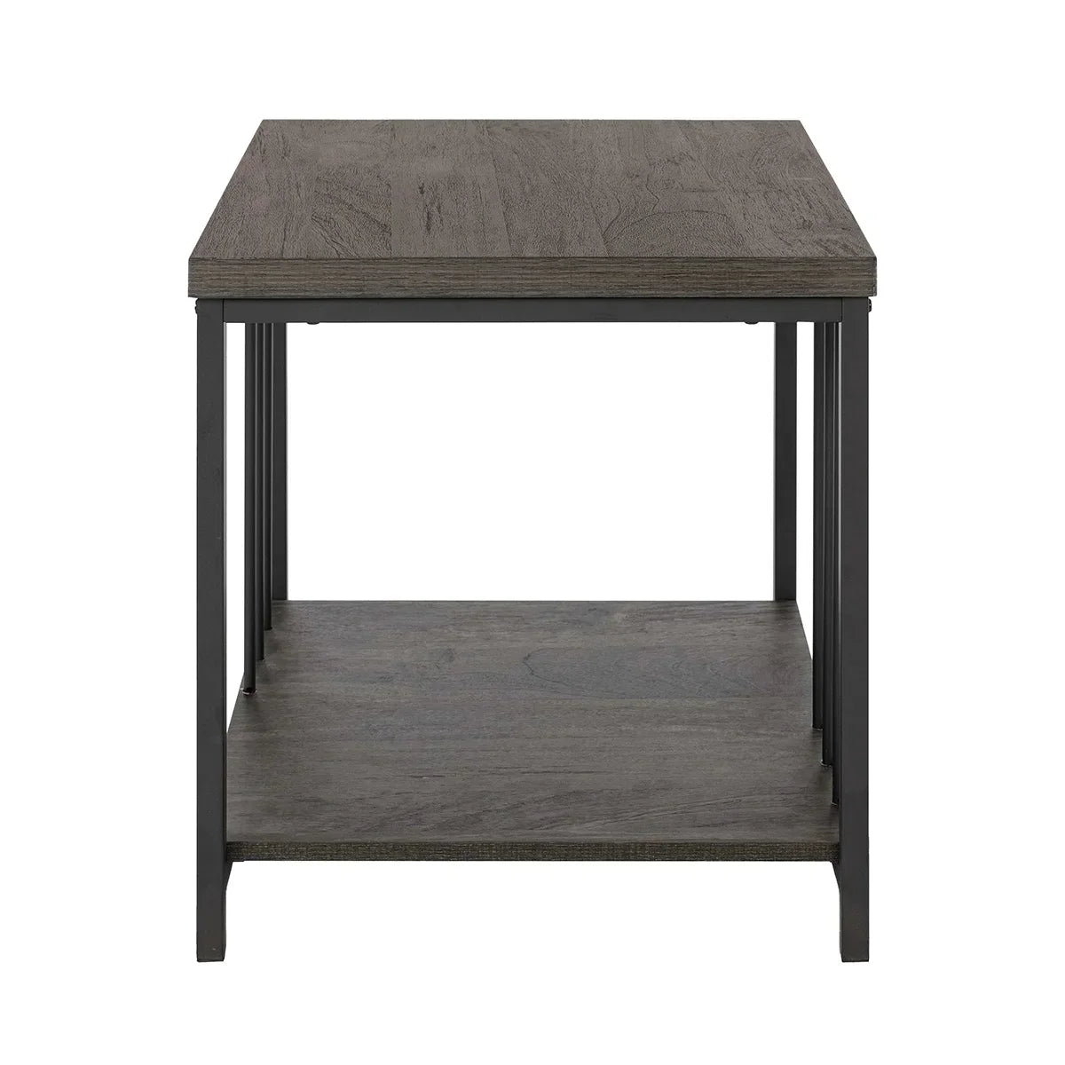 Furniture R Brown Metal Wood End Table - myhomestore.com.pk