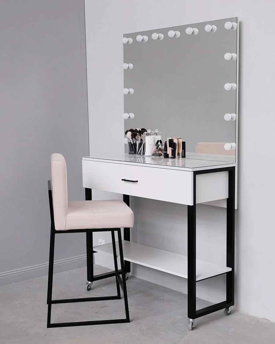 MAKE-UP TABLE MAKEUP ARTIST BLACK AND WHITE - myhomestore.com.pk
