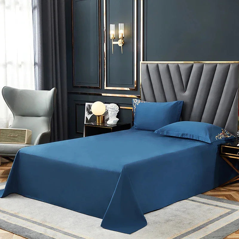 Blue Elegant Embroidered Cotton European Style Duvet Set - myhomestore.com.pk