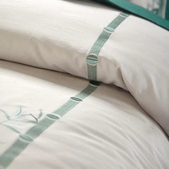 Luxury New Embroidery Duvet Set Green Bamboo - myhomestore.com.pk