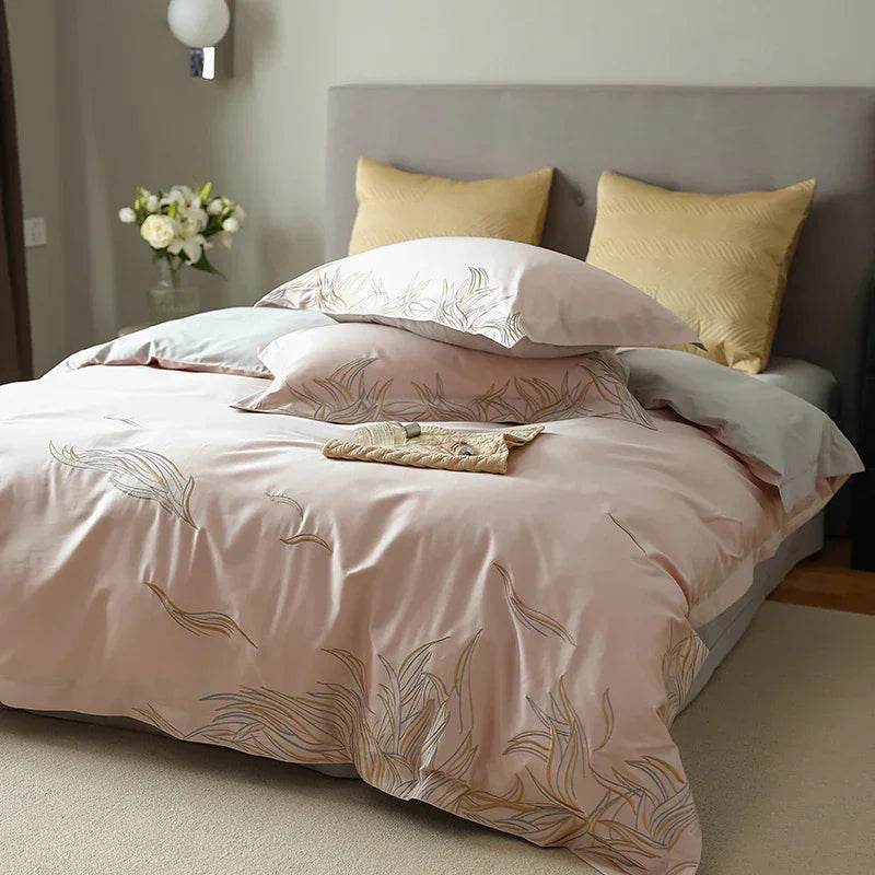 Coral Adornment Embroidery Duvet Set - myhomestore.com.pk