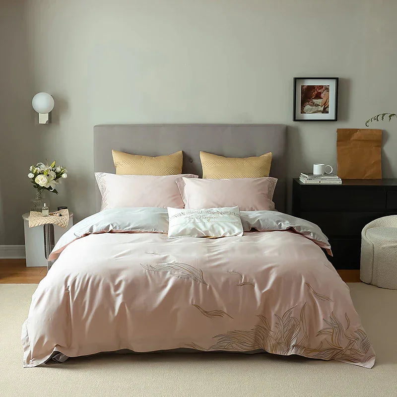 Coral Adornment Embroidery Duvet Set - myhomestore.com.pk