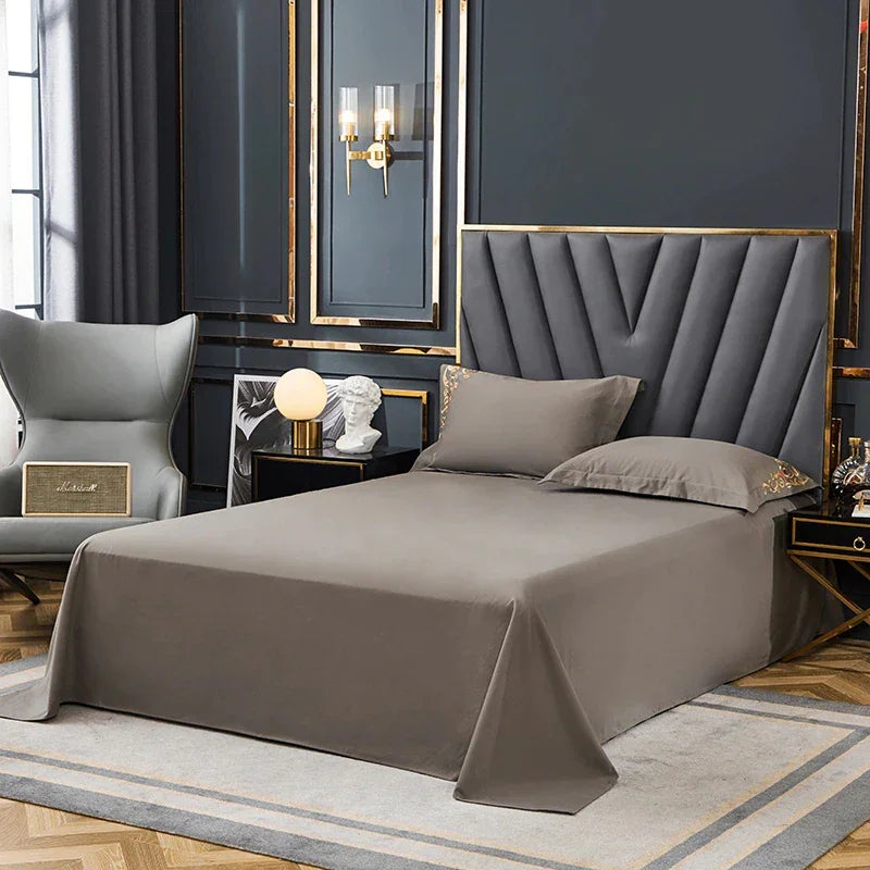 Mocha Elegant Embroidered Cotton European Style Duvet Set - myhomestore.com.pk