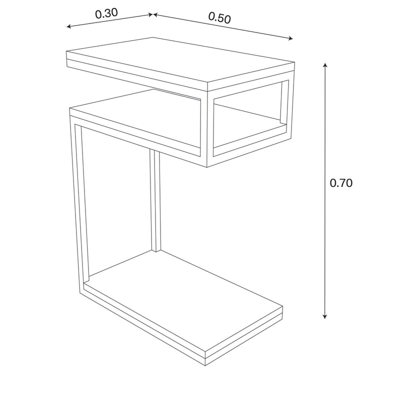 S Shaped Corner Side Table