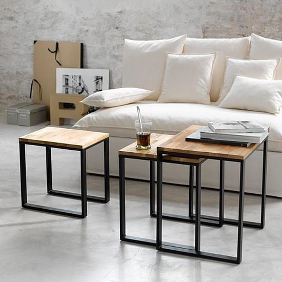 Set of 3 Nesting Tables with Storage for Home Décor - myhomestore.com.pk