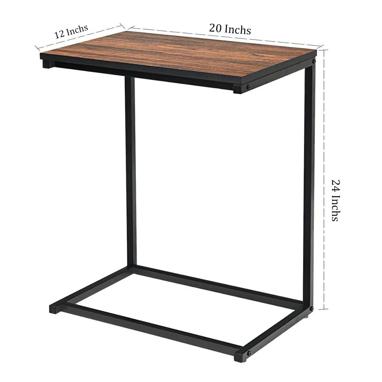 Industrial Styled C Shaped Side End Table - myhomestore.com.pk