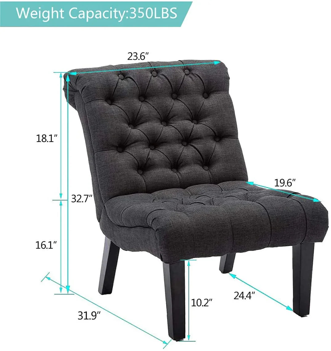 Set Of 2 Bedroom Armless Chairs Accent Lounge Chair - myhomestore.com.pk