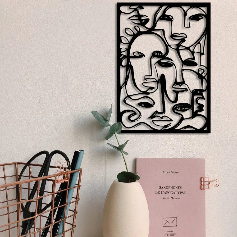 Abstract Faces Metal Wall Decor - myhomestore.com.pk