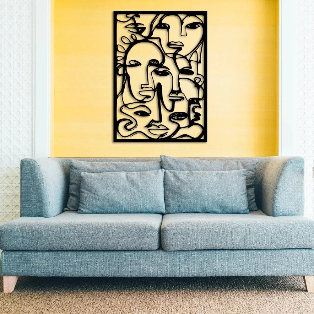 Abstract Faces Metal Wall Decor - myhomestore.com.pk