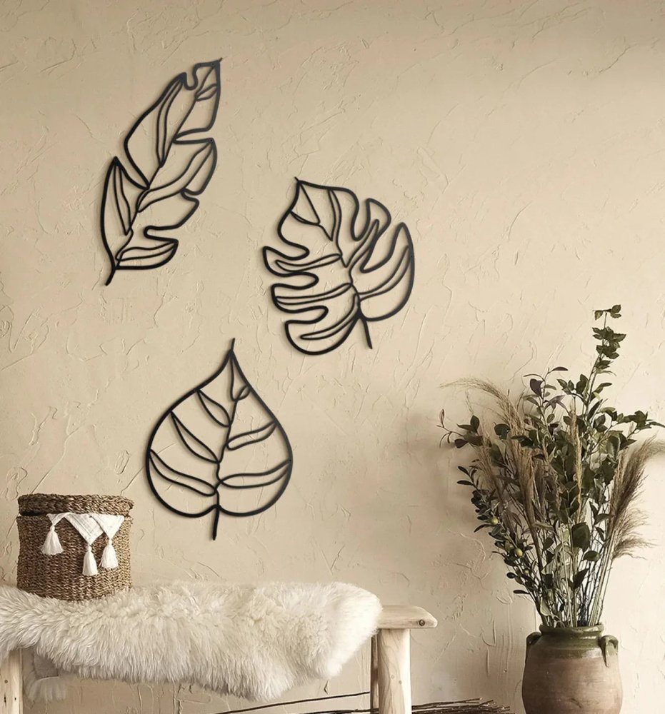 Animula Three Leaves Metal Wall Decor - myhomestore.com.pk