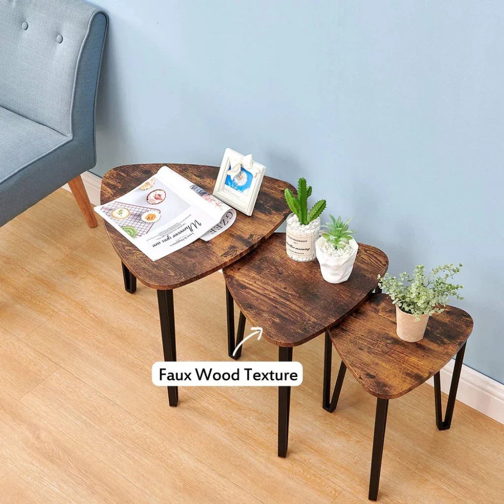 Brown Nesting - Tables Living Room Coffee Table Sets of 3 - myhomestore.com.pk