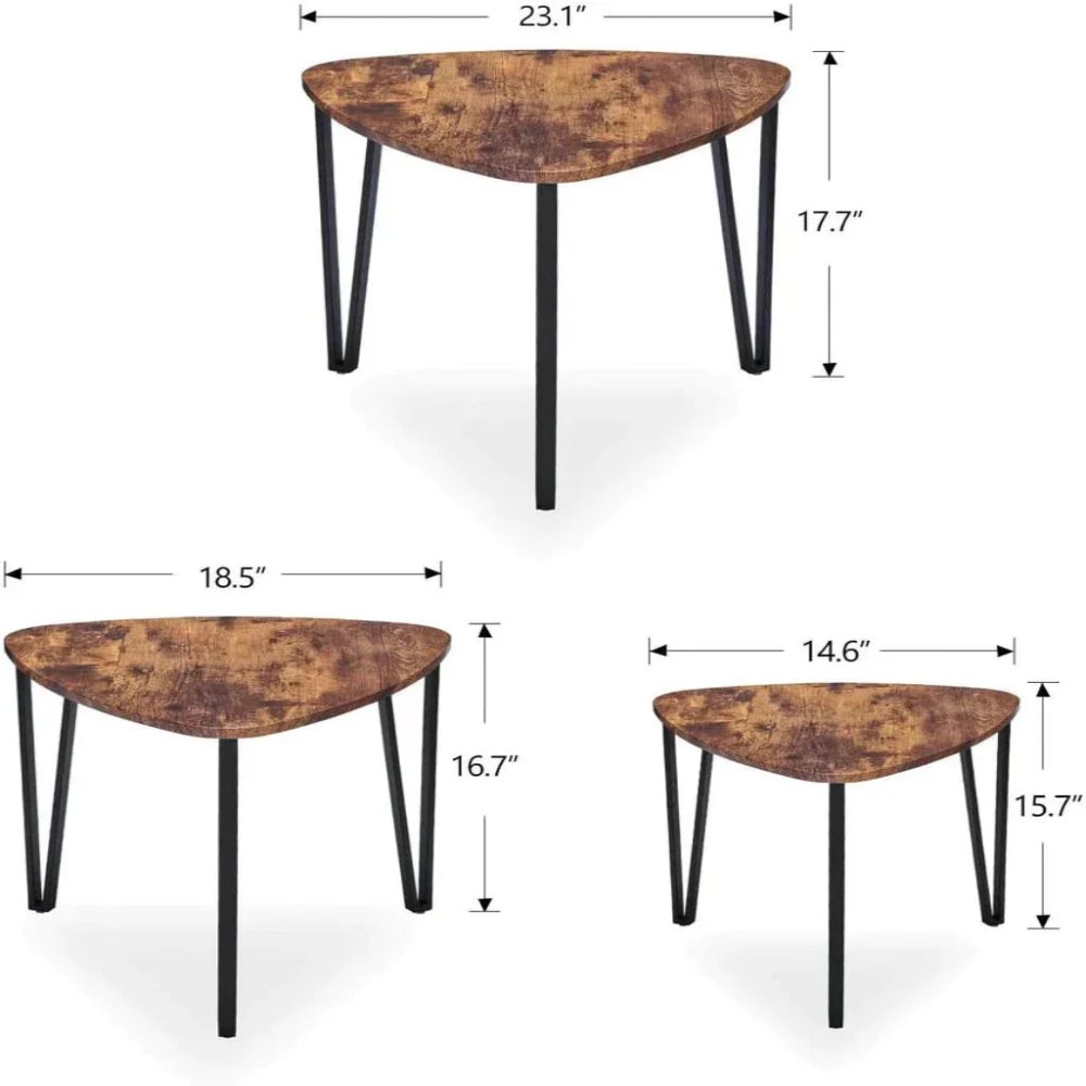 Brown Nesting - Tables Living Room Coffee Table Sets of 3 - myhomestore.com.pk
