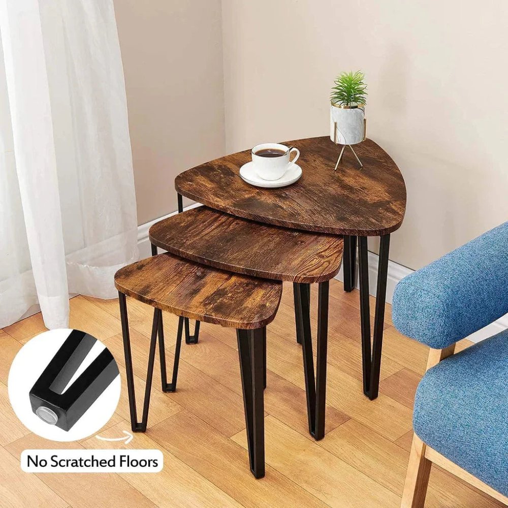 Brown Nesting - Tables Living Room Coffee Table Sets of 3 - myhomestore.com.pk