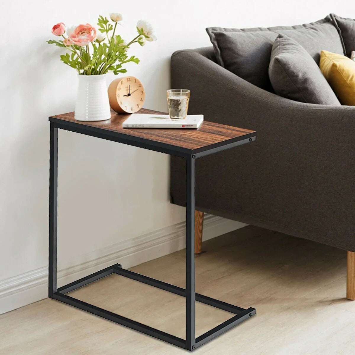 Industrial Styled C Shaped Side End Table - myhomestore.com.pk