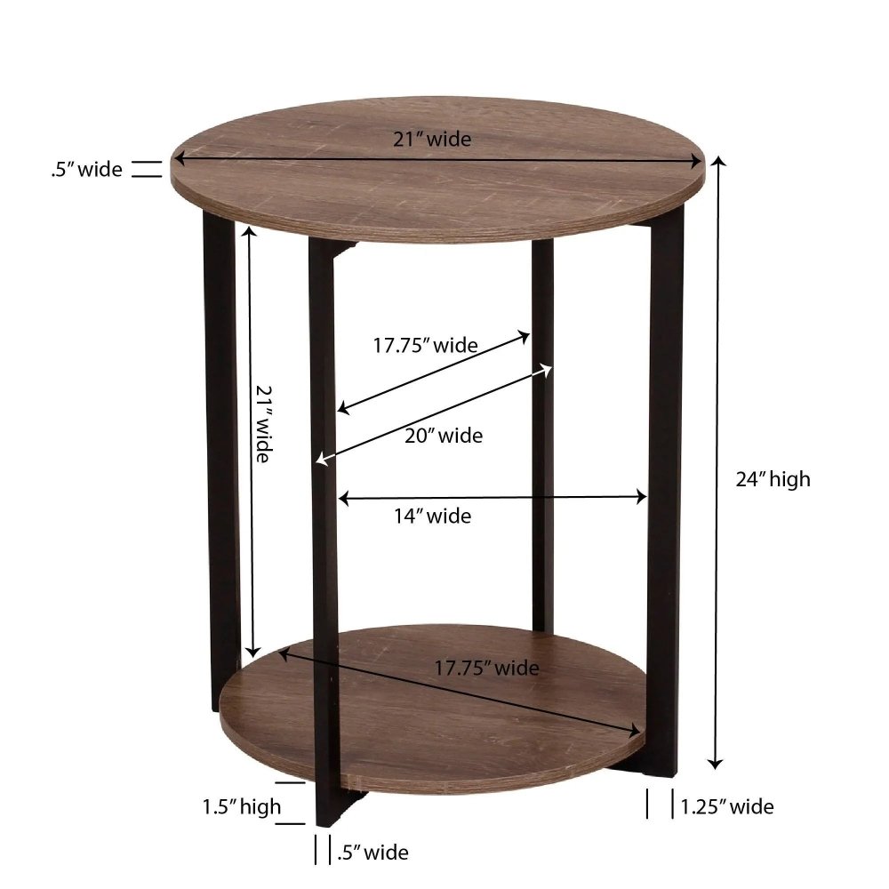 Carbon Loft Mullis Round Double Tier End Table - myhomestore.com.pk