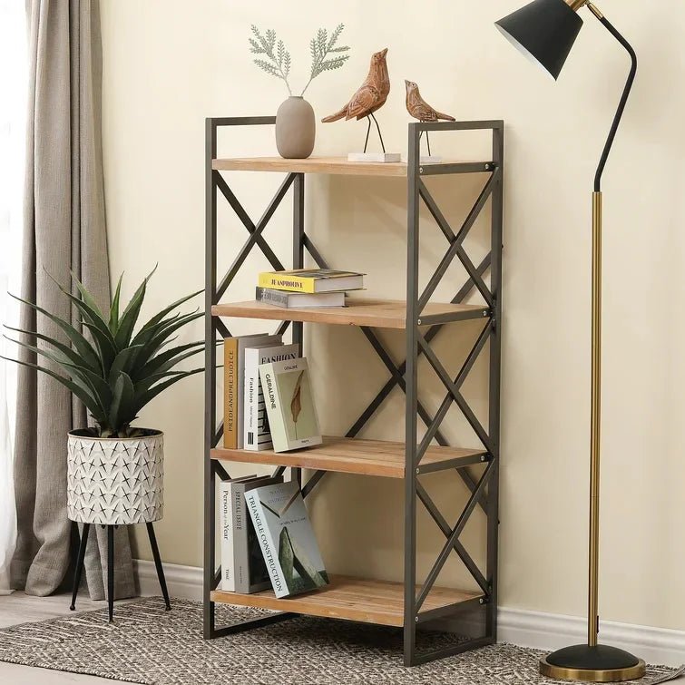 Carncoagh 54.3'' H x 24'' W Iron Etagere Bookcase - myhomestore.com.pk