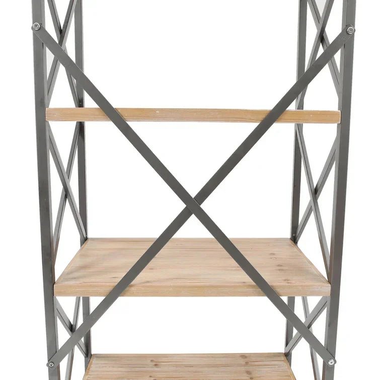 Carncoagh 54.3'' H x 24'' W Iron Etagere Bookcase - myhomestore.com.pk