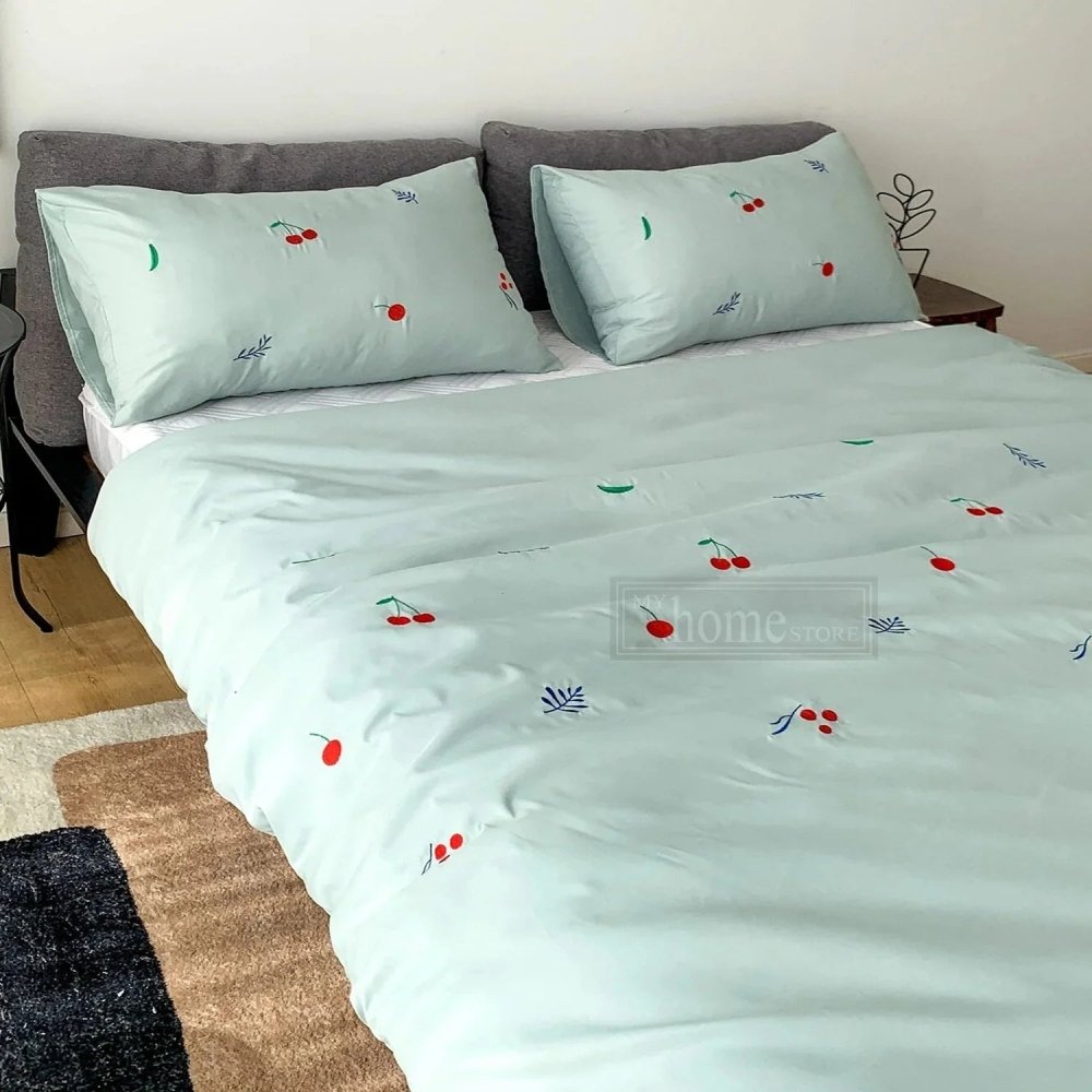 Cherry Embroidered Duvet Cover Set - myhomestore.com.pk