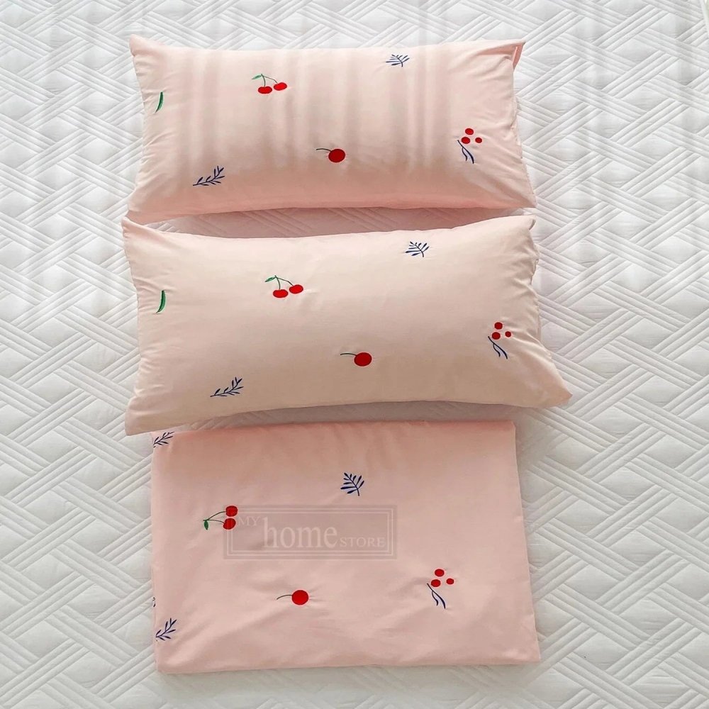 Cherry Embroidered Duvet Cover Set - myhomestore.com.pk